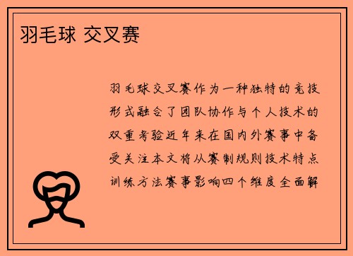 羽毛球 交叉赛