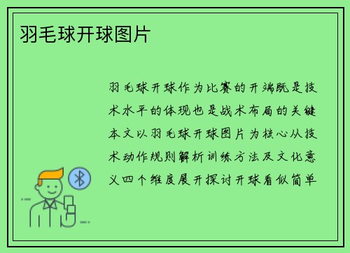 羽毛球开球图片